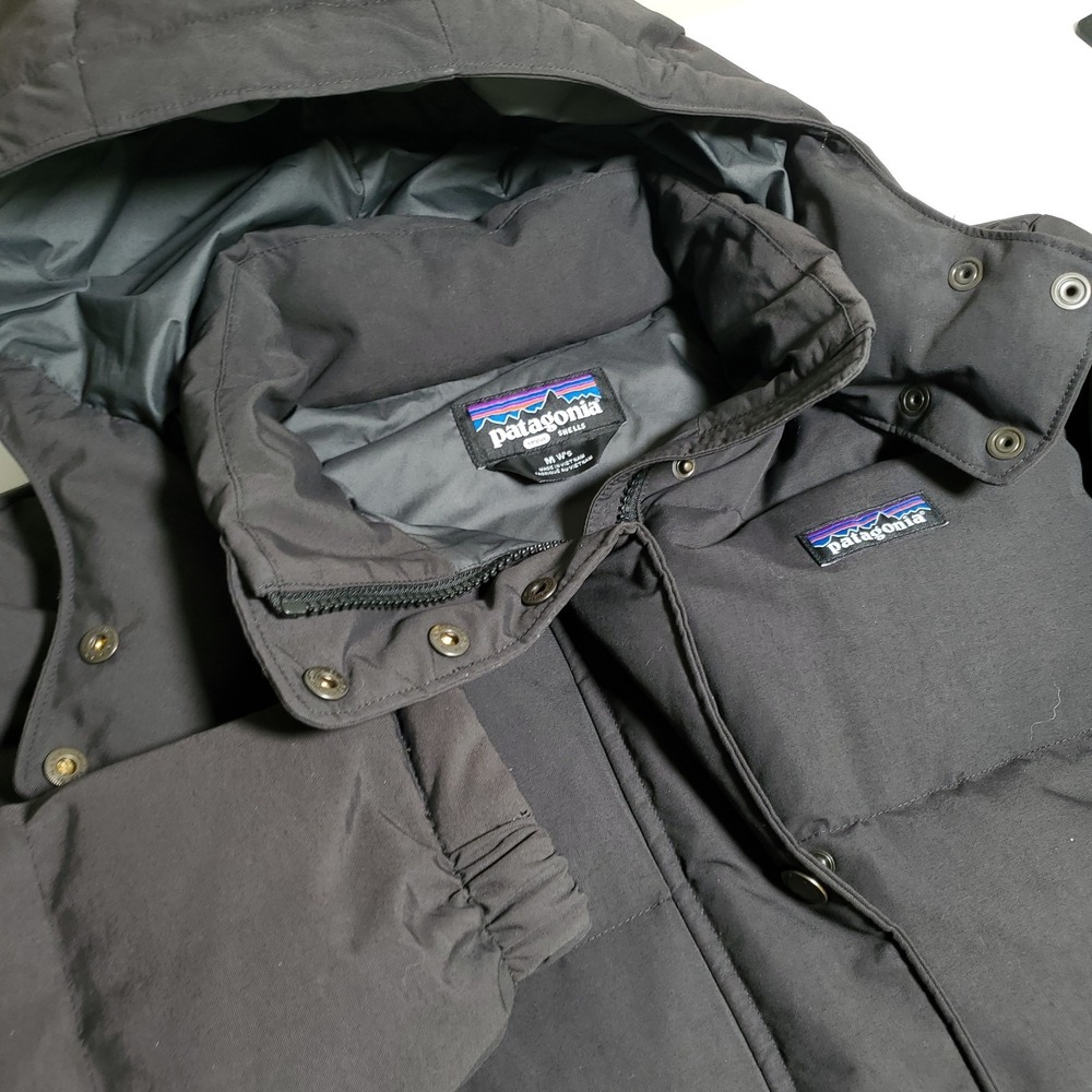 Patagonia Womens Medium Downdrift Parka Puffer Jacket Hooded Black
